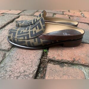 Fendi Women’s Hard Bottom Penny Loafer Slides Logo 7